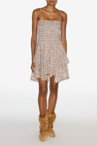 Anka Smocked Printed Lightweight Cotton Dress Anka Smocked Printed Lightweight Cotton Dress