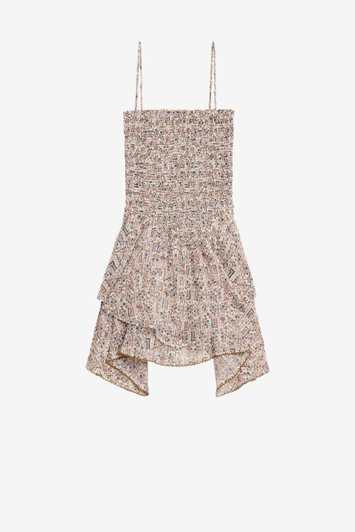 Anka Smocked Printed Lightweight Cotton Dress Anka Smocked Printed Lightweight Cotton Dress