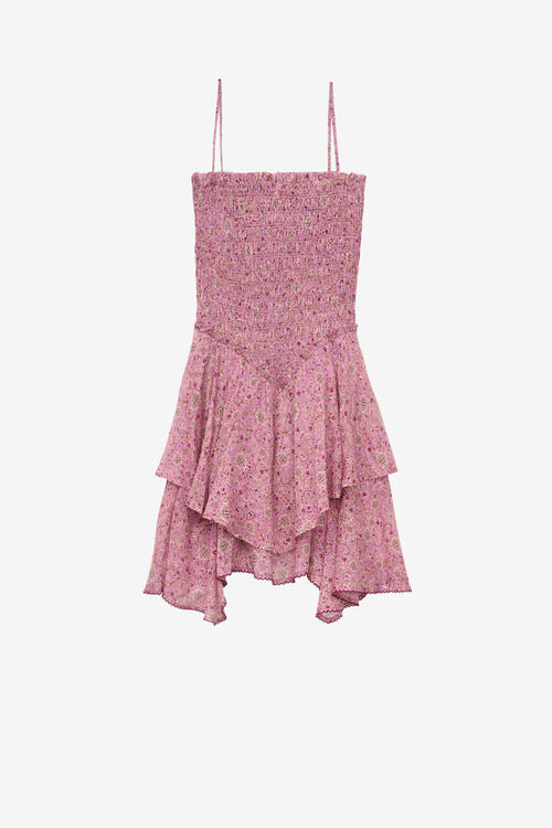 Anka Smocked Printed Lightweight Cotton Dress Anka Smocked Printed Lightweight Cotton Dress