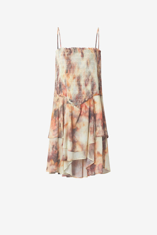 Anka Strappy Smocked Printed Cotton Voile Dress Anka Strappy Smocked Printed Cotton Voile Dress