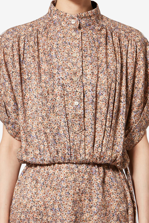 Ansley Long Floral Silk Jacquard Dress Ansley Long Floral Silk Jacquard Dress