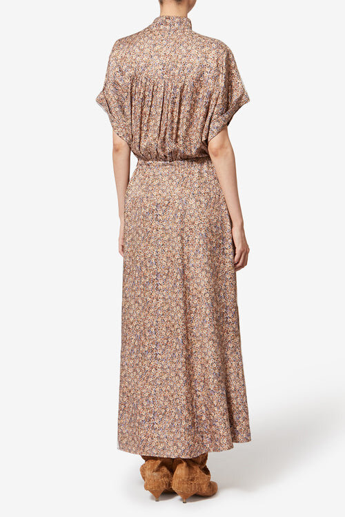 Ansley Long Floral Silk Jacquard Dress Ansley Long Floral Silk Jacquard Dress