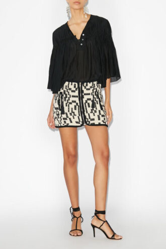 Arono Short Skirt in Coton Jacquard