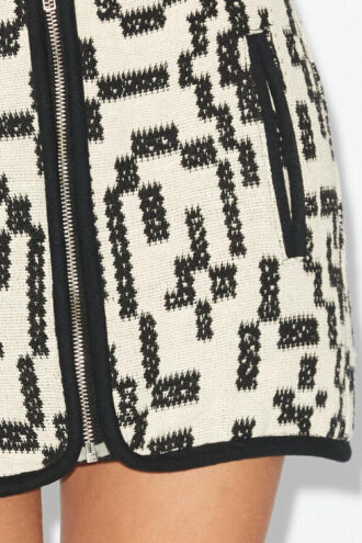 Arono Short Skirt in Coton Jacquard