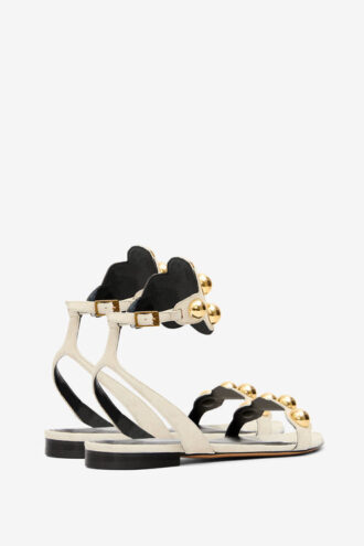 Aselda Jeweled Suede Leather Sandals
