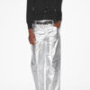 Aude Pants in Coated Silver-Finish Cotton Aude Pants in Coated Silver-Finish Cotton