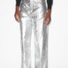 Aude Pants in Coated Silver-Finish Cotton Aude Pants in Coated Silver-Finish Cotton
