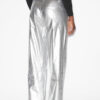 Aude Pants in Coated Silver-Finish Cotton Aude Pants in Coated Silver-Finish Cotton