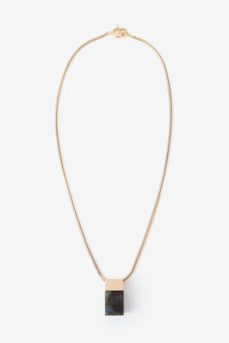 Avery Long Necklace with Stone Pendant