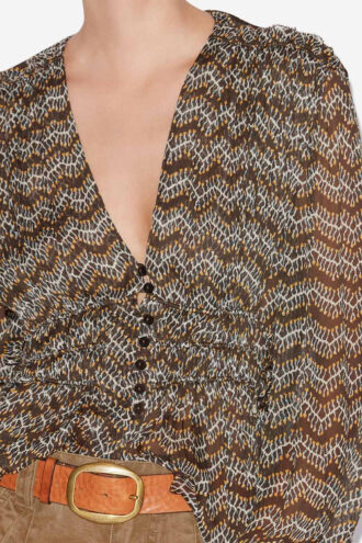 Axeline Gathered Muslin Top