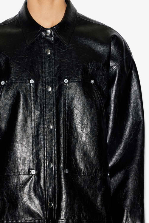Ayali Short Leather Style Shirt Dress Ayali Short Leather Style Shirt Dress