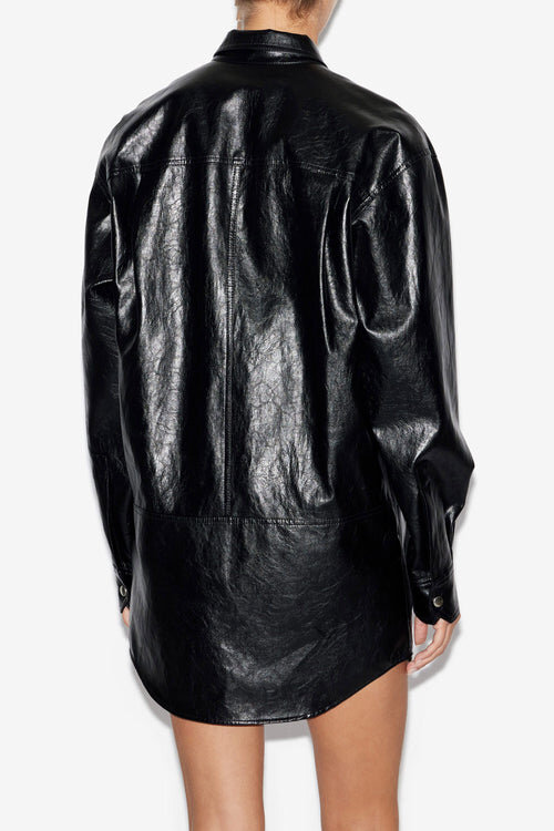 Ayali Short Leather Style Shirt Dress Ayali Short Leather Style Shirt Dress