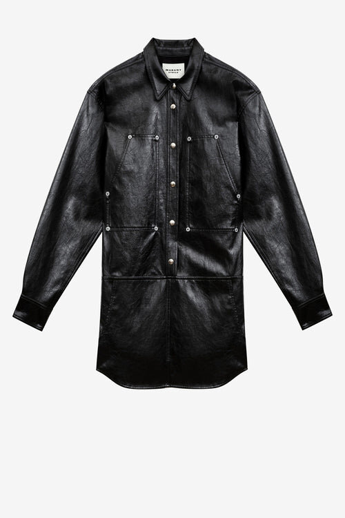 Ayali Short Leather Style Shirt Dress Ayali Short Leather Style Shirt Dress
