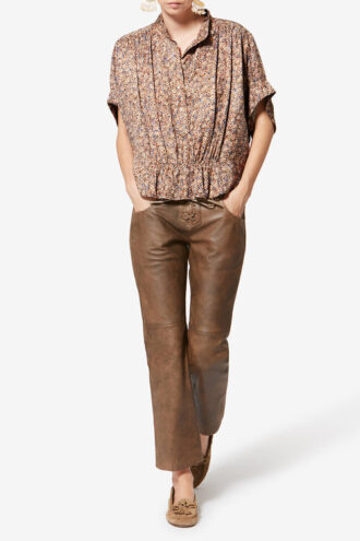 Azalea Floral Silk Jacquard Top Azalea Floral Silk Jacquard Top