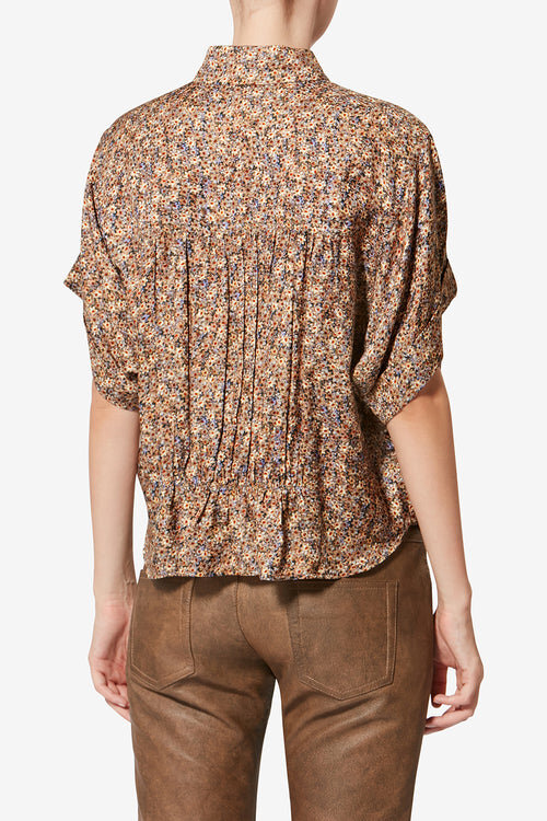 Azalea Floral Silk Jacquard Top Azalea Floral Silk Jacquard Top
