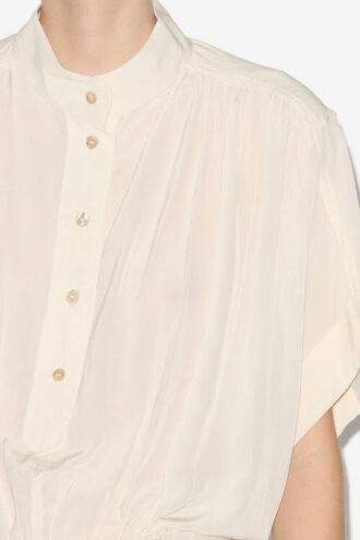 Azalea Gathered Officer Collar Top Azalea Gathered Officer Collar Top