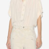 Azalea Gathered Officer Collar Top Azalea Gathered Officer Collar Top