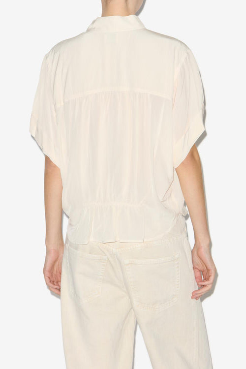 Azalea Gathered Officer Collar Top Azalea Gathered Officer Collar Top