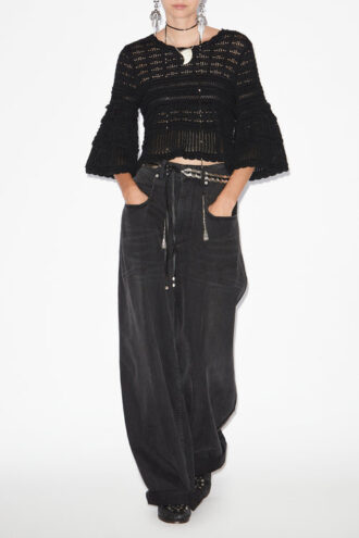 Azelia Loose-Fitting Openwork Knit Sweater