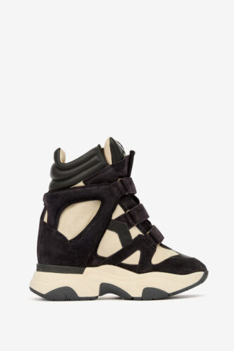 Balskee High-Top Wedge Sneakers in Suede Calfskin Leather