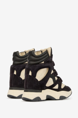 Balskee High-Top Wedge Sneakers in Suede Calfskin Leather