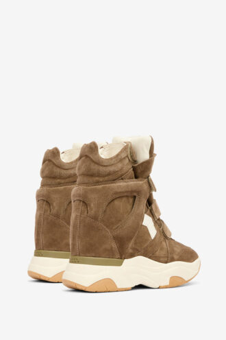 Balskee High-Top Wedge Suede Calfskin Leather Sneakers