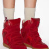 Bekett Suede Calfskin Leather Wedge Sneakers