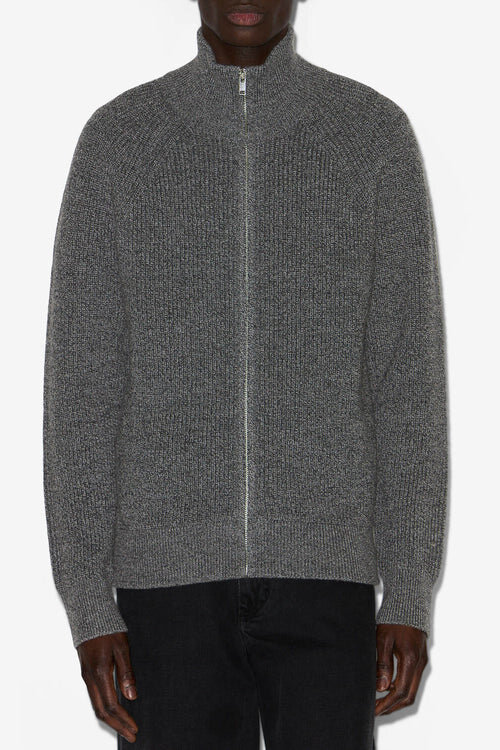 Benett Zip-Up Ribbed Wool Cardigan Benett Zip-Up Ribbed Wool Cardigan