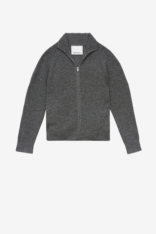 Benett Zip-Up Ribbed Wool Cardigan Benett Zip-Up Ribbed Wool Cardigan