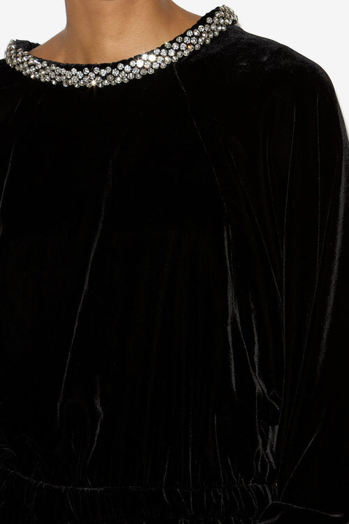 Beniga Gathered Velvet Dress Beniga Gathered Velvet Dress