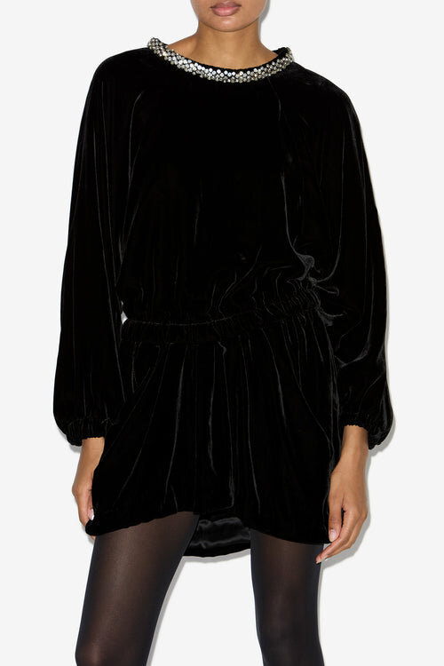 Beniga Gathered Velvet Dress Beniga Gathered Velvet Dress