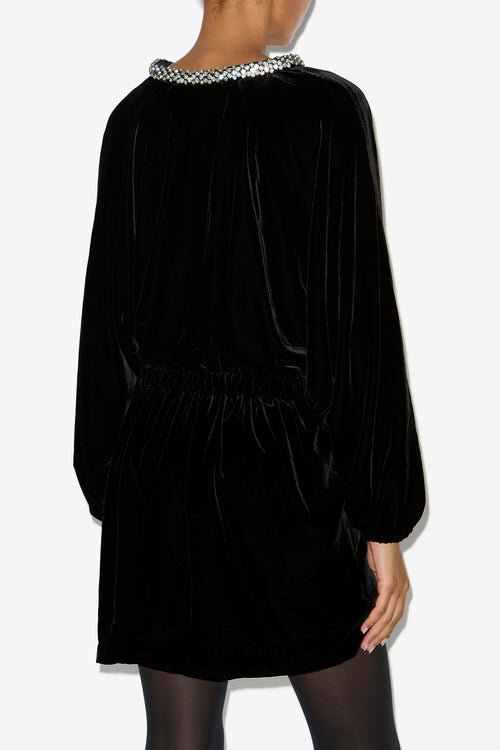 Beniga Gathered Velvet Dress Beniga Gathered Velvet Dress