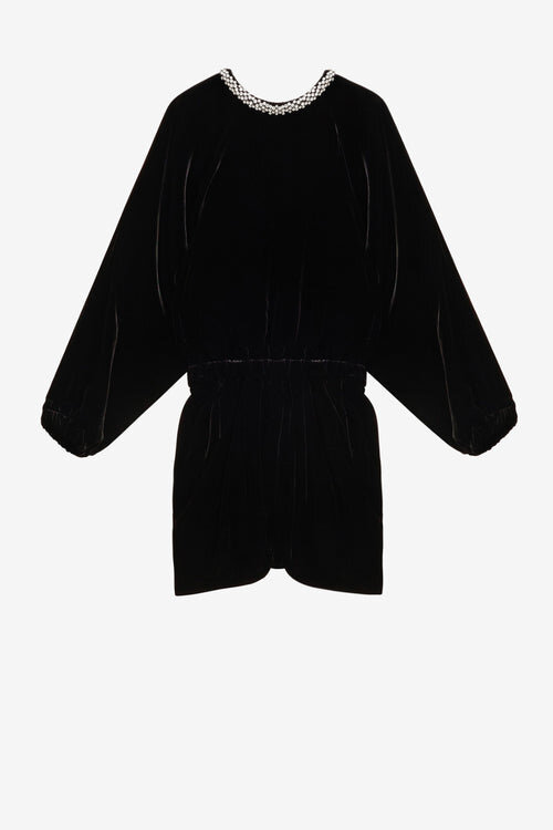 Beniga Gathered Velvet Dress Beniga Gathered Velvet Dress