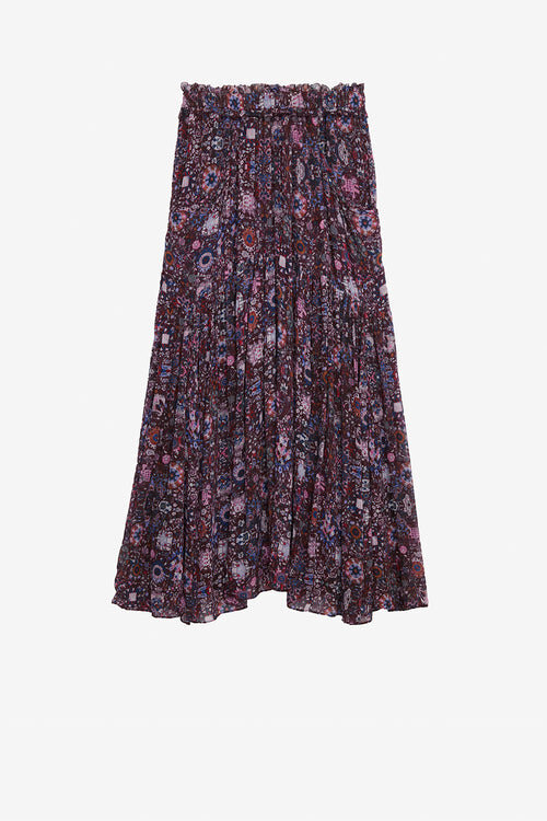 Besma Long Printed Crepe Skirt Besma Long Printed Crepe Skirt