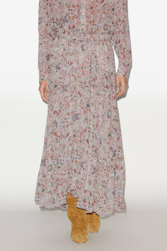Besma Long Printed Crepe Skirt