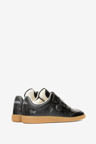 Beth Embossed Low-Top Leather Sneakers