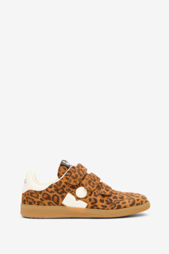 Beth Low-Top Printed Suede Calfskin Leather Sneakers