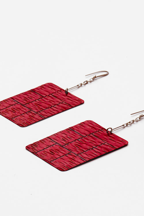 Blacke Pendant Plate Earrings Blacke Pendant Plate Earrings
