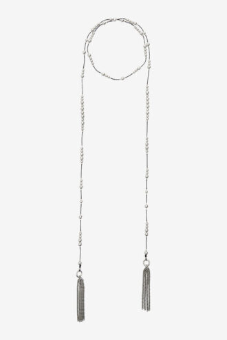 Bob Bead and Pompom Scarf