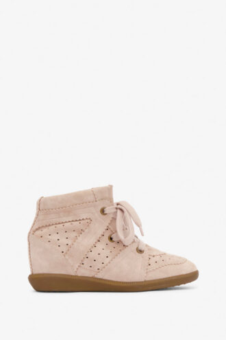Bobby Perforated Suede Leather Wedge Sneakers Bobby Perforated Suede Leather Wedge Sneakers