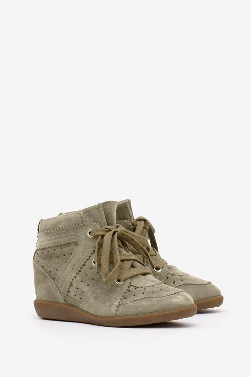 Bobby Suede Calfskin Leather Wedge Sneakers Bobby Suede Calfskin Leather Wedge Sneakers