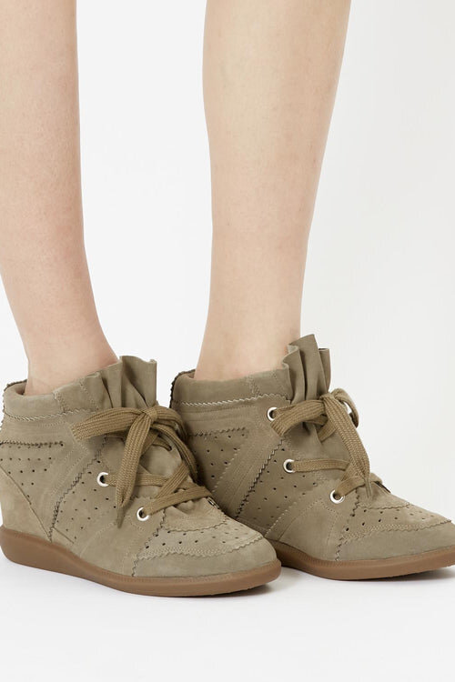 Bobby Suede Calfskin Leather Wedge Sneakers Bobby Suede Calfskin Leather Wedge Sneakers