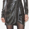 Brisha Short Draped Metallic Skirt