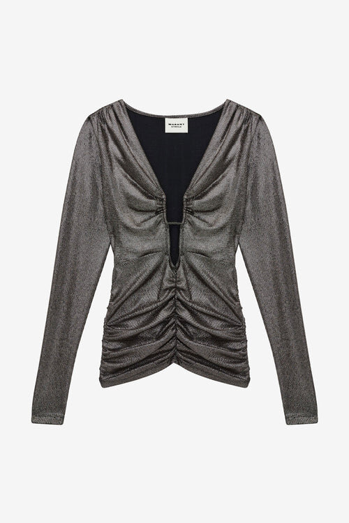Buffy Draped Metallic Top Buffy Draped Metallic Top