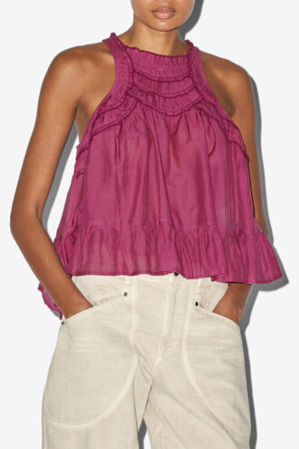 Carlee Gathered Cotton Top Carlee Gathered Cotton Top