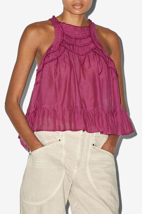 Carlee Gathered Cotton Top Carlee Gathered Cotton Top
