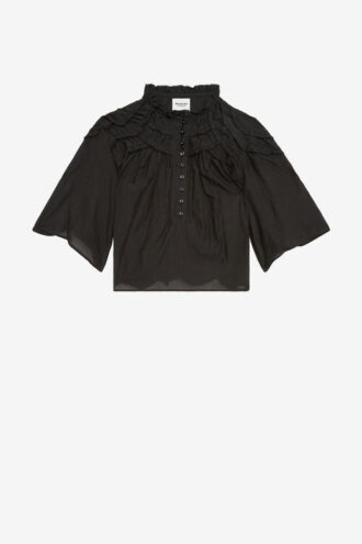 Carmen Gathered Cotton Voile Top