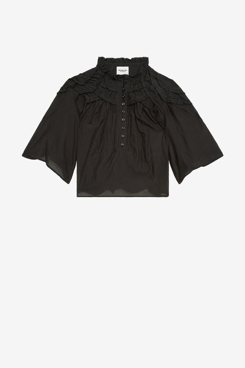 Carmen Gathered Cotton Voile Top Carmen Gathered Cotton Voile Top