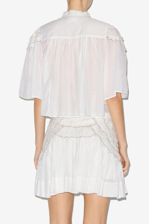 Carmen Gathered Cotton Voile Top Carmen Gathered Cotton Voile Top