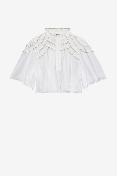 Carmen Gathered Cotton Voile Top Carmen Gathered Cotton Voile Top